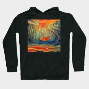 Cute turtle painting (sea turtle, ocean, sea and beach) Hoodie